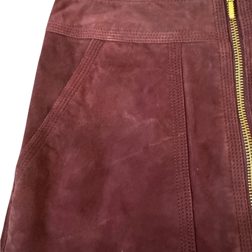 Trina Turk Leather/Suede Mini Harvest Skirt Size 00